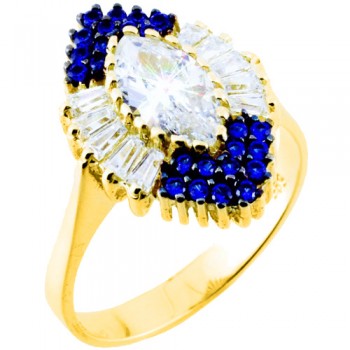 Χρυσό δαχτυλίδι ροζέτα Κ14 με ζιργκόν