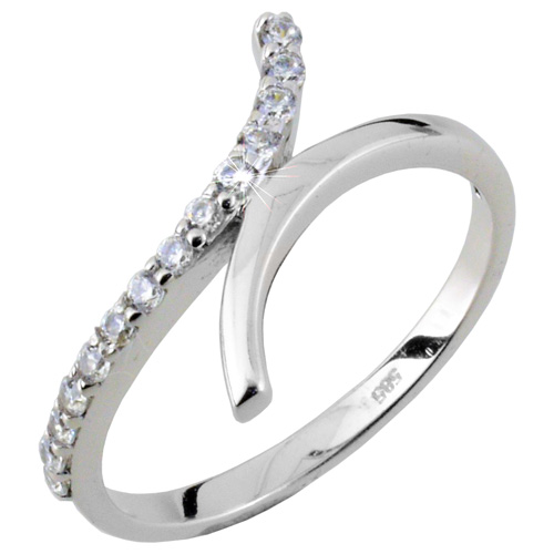 Λευκόχρυσο δαχτυλίδι Κ14 με ζιργκόν