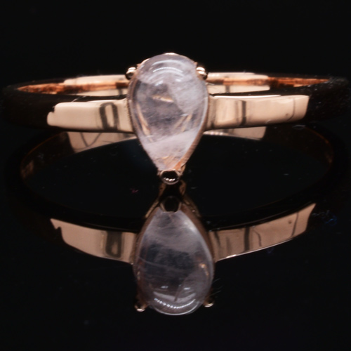 Ροζ χρυσό δαχτυλίδι σταγόνα Κ14