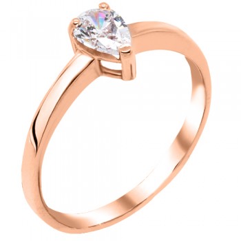 Ροζ χρυσό δαχτυλίδι σταγόνα Κ14