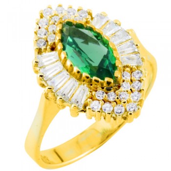 Χρυσό δαχτυλίδι ροζέτα Κ14 με ζιργκόν