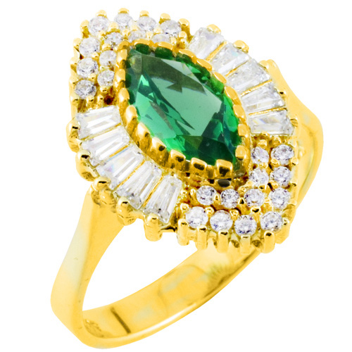 Χρυσό δαχτυλίδι ροζέτα Κ14 με ζιργκόν