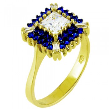 Χρυσό δαχτυλίδι ροζέτα Κ14 με ζιργκόν