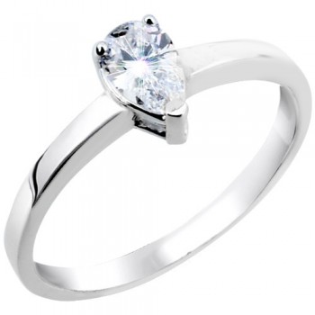 Λευκόχρυσο δαχτυλίδι σταγόνα Κ14