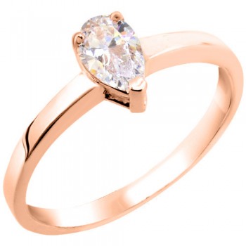 Ροζ χρυσό δαχτυλίδι σταγόνα Κ14 