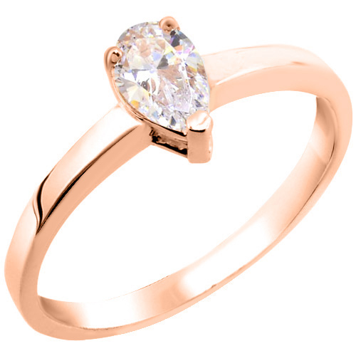 Ροζ χρυσό δαχτυλίδι σταγόνα Κ14 