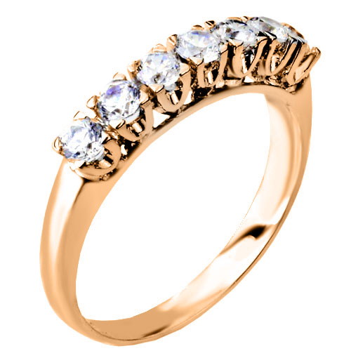 Σειρέ δαχτυλίδι από ροζ χρυσό Κ14 με ζιργκόν