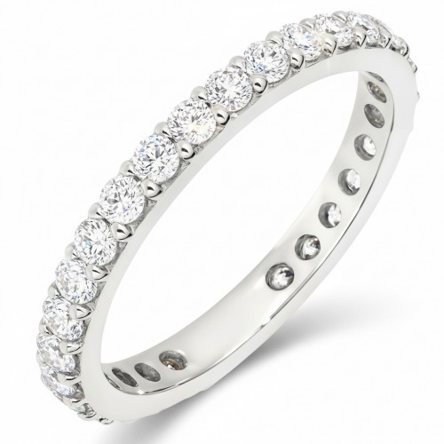 Λευκόχρυσο δαχτυλίδι ολόβερο Κ14 με ζιργκόν