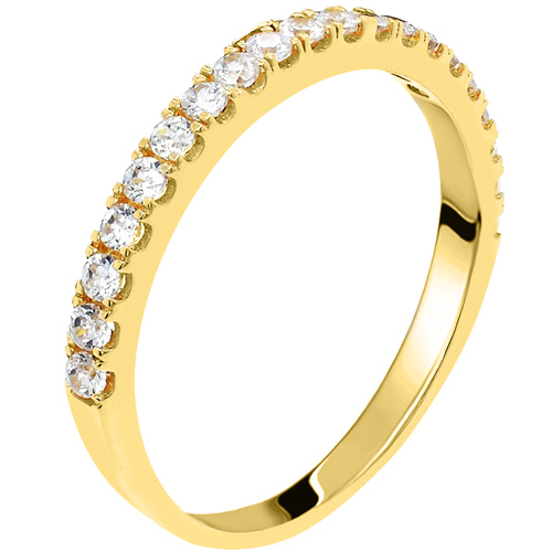 Μισόβερο χρυσό δαχτυλίδι Κ14 με ζιργκόν