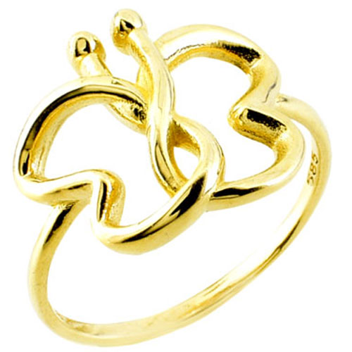 Χρυσό δαχτυλίδι πεταλούδα Κ14