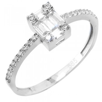 Λευκόχρυσο δαχτυλίδι Κ14 με ζιργκόν