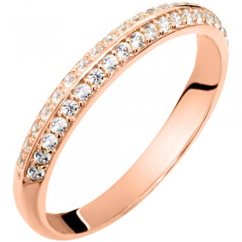 Ροζ χρυσό μισόβερο δαχτυλίδι Κ14