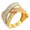 Χρυσό τρίχρωμο δαχτυλίδι Κ14 με ζιργκόν