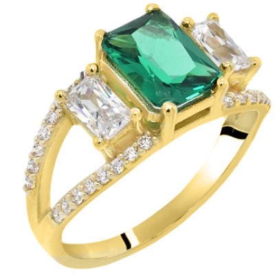 Χρυσό δαχτυλίδι Κ14 με ζιργκόν