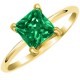 Χρυσό δαχτυλίδι Κ14 με καρέ πράσινο ζιργκόν