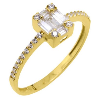 Χρυσό δαχτυλίδι Κ14 με ζιργκόν