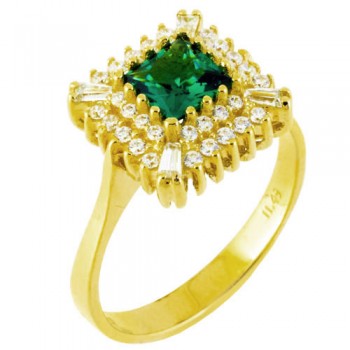 Χρυσό δαχτυλίδι ροζέτα Κ14 με ζιργκόν