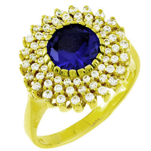 Χρυσό δαχτυλίδι ροζέτα Κ14 με ζιργκόν