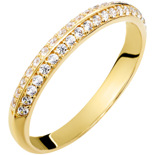 Μισόβερο χρυσό δαχτυλίδι Κ14 με ζιργκόν