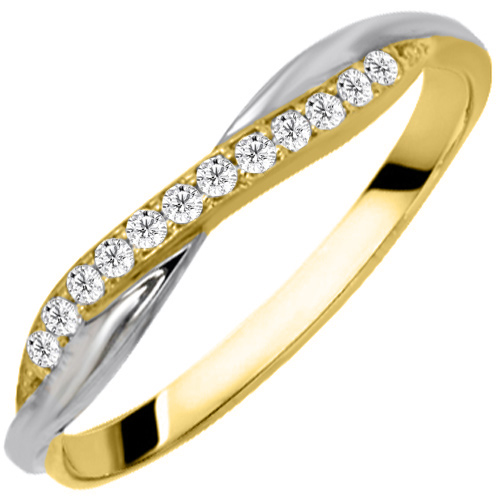 Χρυσό μισόβερο δαχτυλίδι Κ14 με ζιργκόν