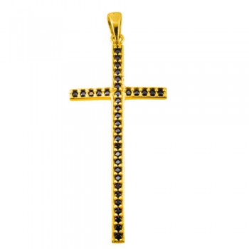 Χρυσός σταυρός Κ14 με ζιργκόν