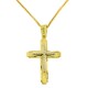 Χρυσός βαπτιστικός σταυρός Κ14 με αλυσίδα