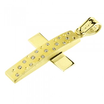 Χρυσός βαπτιστικός σταυρός Κ14 με αλυσίδα