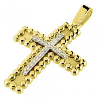Χρυσός σταυρός Κ14 με αλυσίδα