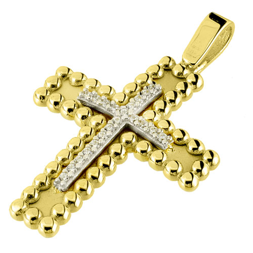 Χρυσός σταυρός Κ14 με αλυσίδα
