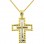 Λευκόχρυσος βαπτιστικός σταυρός Κ14 με αλυσίδα