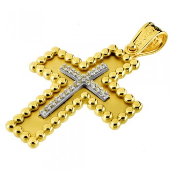 Χρυσός βαπτιστικός σταυρός Κ14 με αλυσίδα