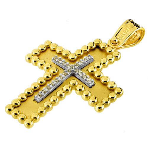 Χρυσός βαπτιστικός σταυρός Κ14 με αλυσίδα