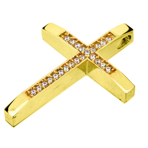 Χρυσός βαπτιστικός σταυρός Κ14 με αλυσίδα