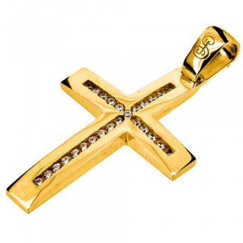 Χρυσός βαπτιστικός σταυρός Κ14 με αλυσίδα