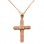 Ροζ χρυσός βαπτιστικός σταυρός Κ14 με αλυσίδα