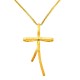 Χρυσός χειροποίητος σταυρός Κ14 με αλυσίδα