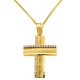 Χρυσός μασίφ σταυρός Κ14 με αλυσίδα