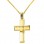 Χρυσός μασίφ σταυρός Κ14 με αλυσίδα