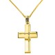 Χρυσός μασίφ σταυρός Κ14 με αλυσίδα