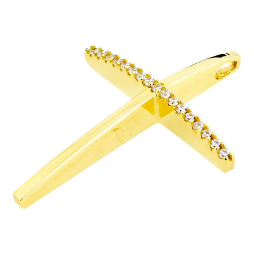 Χρυσός σταυρός Κ14 με αλυσίδα