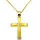 Χρυσός σταυρός Κ14 με αλυσίδα