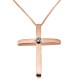 Ροζ χρυσός σταυρός Κ14 με αλυσίδα