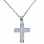 Λευκόχρυσος μασίφ σταυρός Κ14 με αλυσίδα