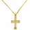 Χρυσός μασίφ σταυρός Κ14 με αλυσίδα