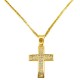 Χρυσός μασίφ σταυρός Κ14 με αλυσίδα