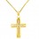 Χρυσός μασίφ σταυρός Κ14 με αλυσίδα