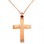 Ροζ χρυσός σταυρός Κ14 με αλυσίδα
