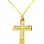 Χρυσός βαπτιστικός σταυρός Κ14 με αλυσίδα