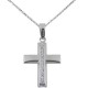 Λευκόχρυσος βαπτιστικός σταυρός Κ14 με αλυσίδα