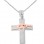 Λευκόχρυσος βαπτιστικός σταυρός Κ14 με αλυσίδα